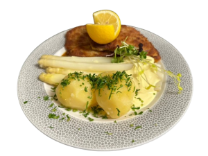 Schweineschnitzel mit frischem Beelitzer Spargel