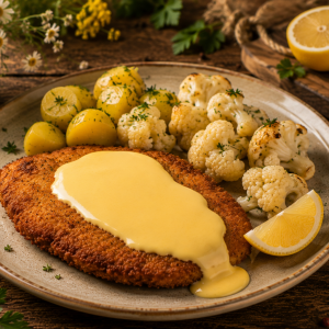 Mühlenschnitzel mit Blumenkohl